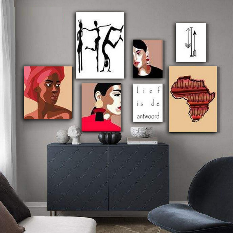 تابلو شاسی بکلیت طرح فرهنگ قاره آفریقا مدل SH-279 مجموعه 7 عددی