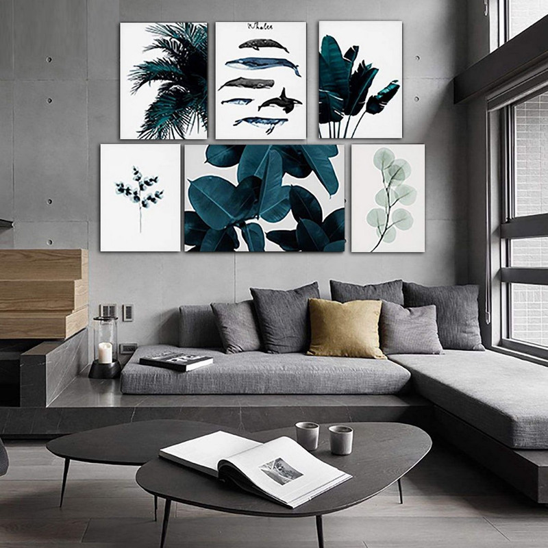 تابلو شاسی بکلیت طرح برگ سبز و ماهی مدل SH-262 مجموعه 6 عددی