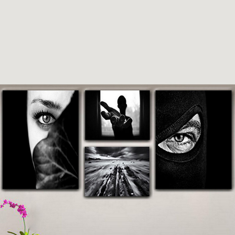 تابلو شاسی بکلیت طرح دکوراتیو چشم مدل SH-136 مجموعه 4 عددی