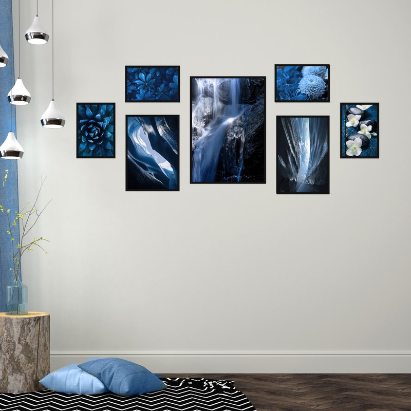 تابلو بکلیت طرح منظره طبیعت و گل مدل B-436 مجموعه 7 عددی