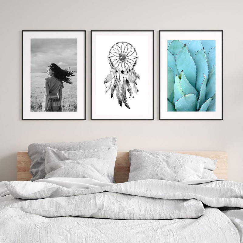 تابلو بکلیت طرح دکوراتیو سرخپوستی و دریم کچر مدل B-625 مجموعه 3 عددی 