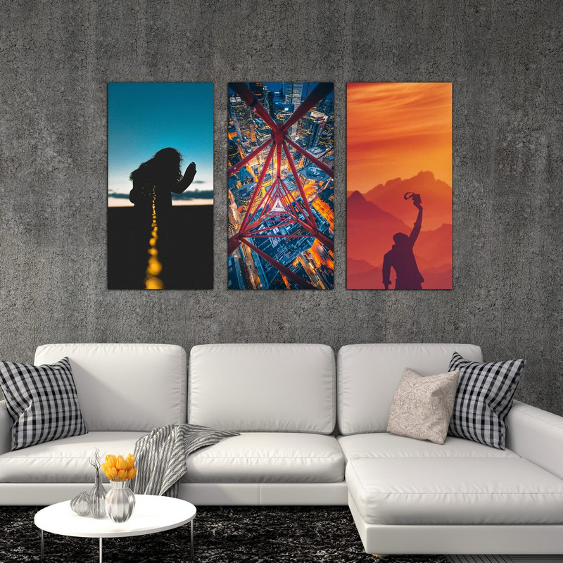 تابلو شاسی بکلیت طرح هنری مدرن مدل SH-514 مجموعه 3 عددی