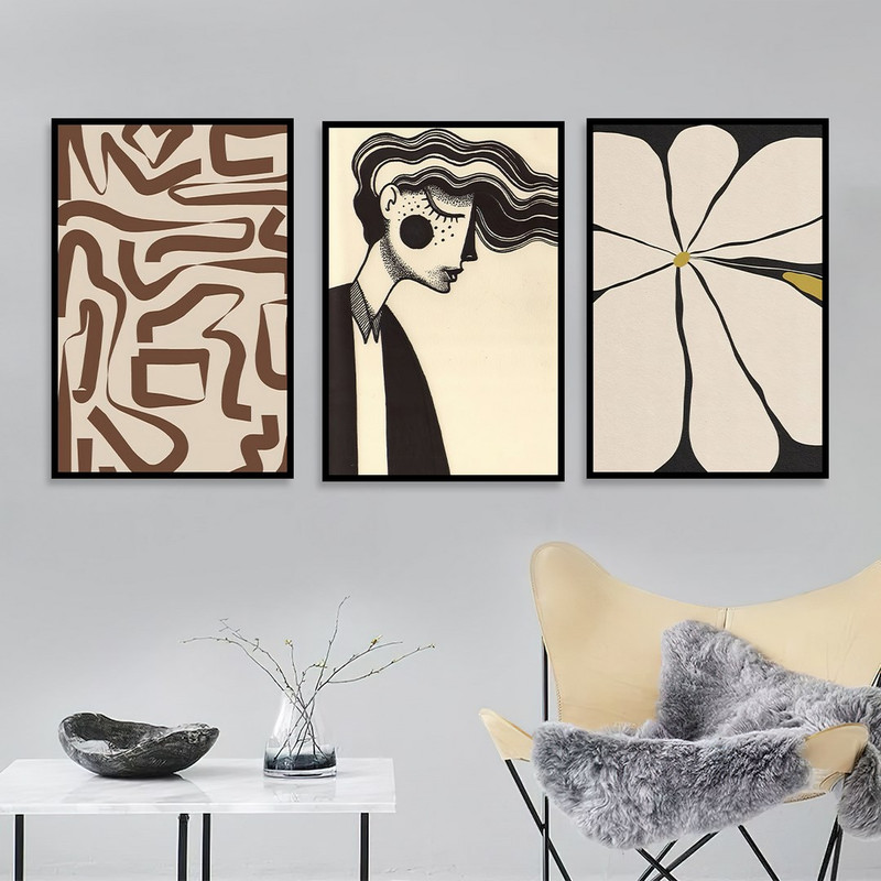 تابلو بکلیت مدل طرح نقاشی دخترانه B-1111 مجموعه 3 عددی