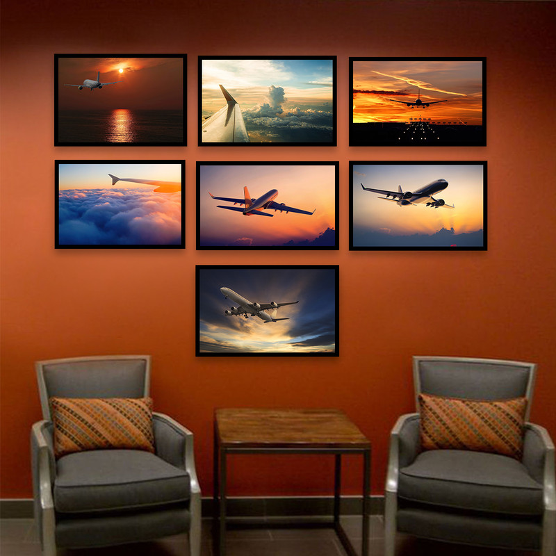 تابلو بکلیت طرح دفتر هواپیمایی و مسافرت و پرواز مدل B-676 مجموعه 7 عددی