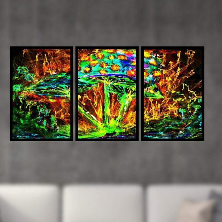 تابلو بکلیت طرح نقاشی فانتزی مدل B-S4851 مجموعه 3 عددی