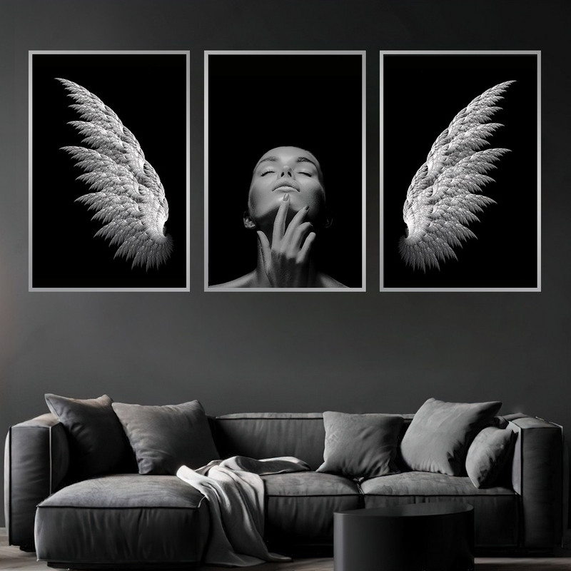 تابلو بکلیت طرح بال پرواز و فرشته مدل SI-796 مجموعه 3 عددی