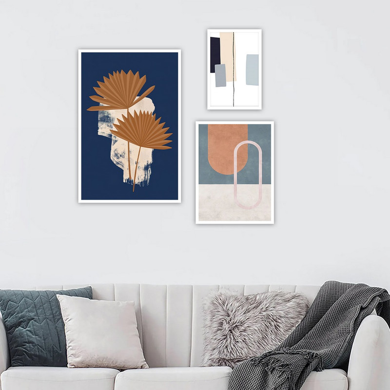 تابلو بکلیت مدل طرح نقاشی مینیمال مدرن W-988  مجموعه 3 عددی