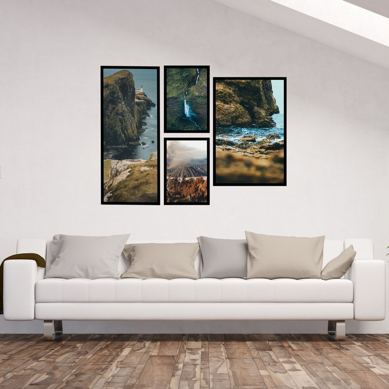 تابلو بکلیت طرح منظره طبیعت مدل B-446 مجموعه 4 عددی