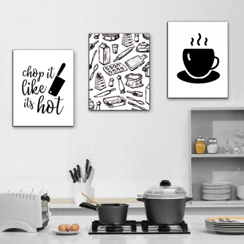 تابلو شاسی بکلیت طرح آشپزی و آشپزخانه مدل SH-326 مجموعه 3 عددی