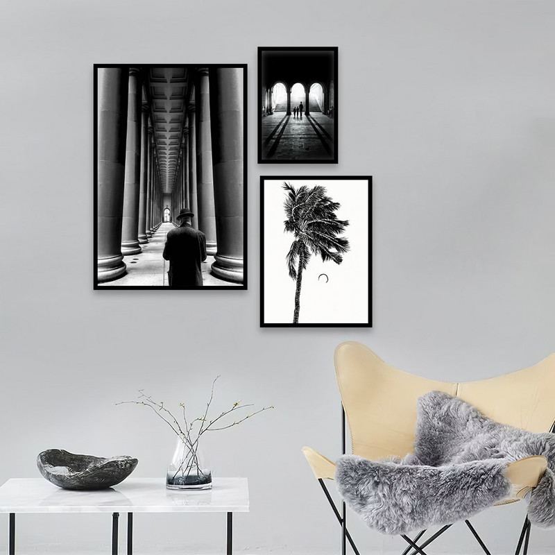 تابلو بکلیت طرح معماری تاریخی و درخت نخل مدل B -784 مجموعه 3 عددی