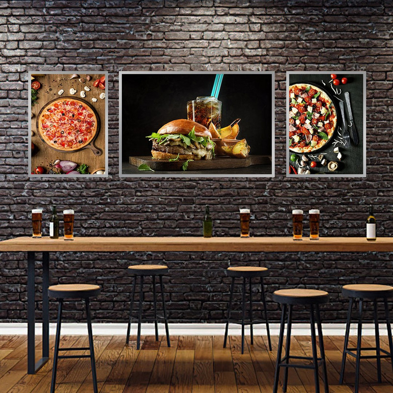 تابلو بکلیت طرح رستوران و فست فود مدل SI-831 مجموعه 3 عددی