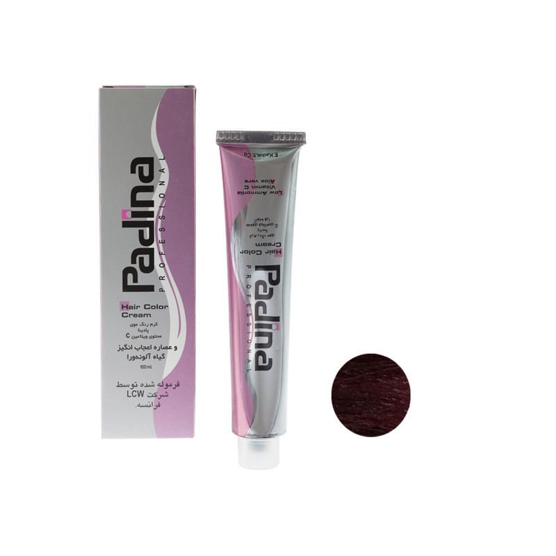 رنگ مو پادینا شماره V6-5-6 حجم 100 میلی لیتر رنگ شرابی روشن