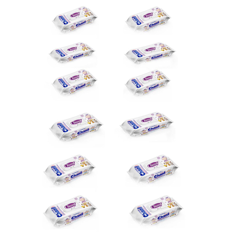 دستمال مرطوب کودک چانف مدل اقتصادی مجموعه 12 عددی