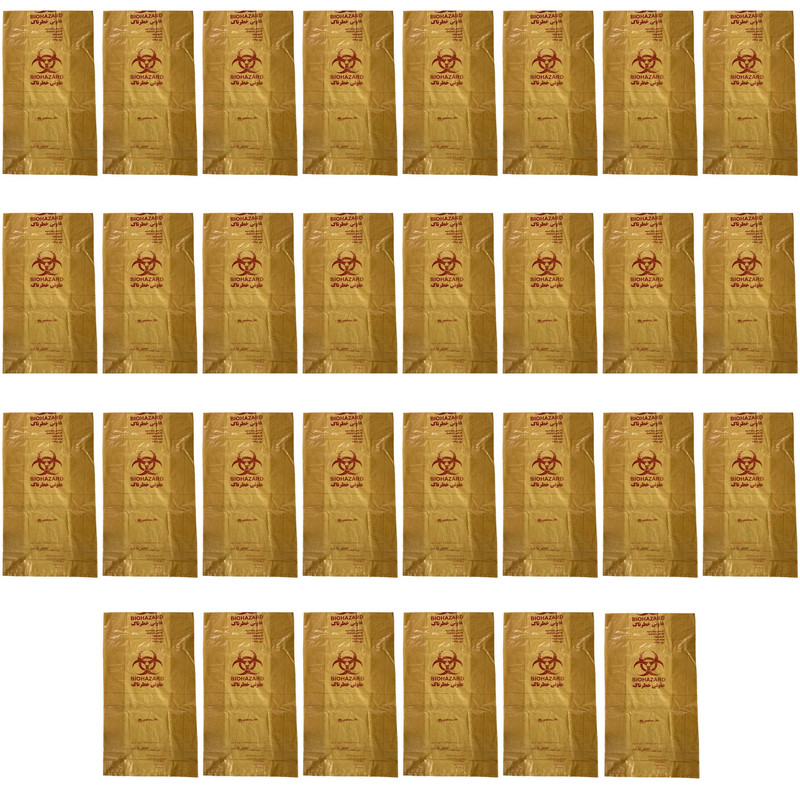 کیسه زباله مدل بیمارستانی چاپدار عفونی 90.120 بسته 30 عددی