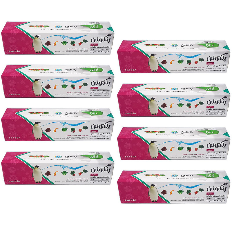 کیسه فریزر پنگوئن مدل جعبه ای مجموعه 8 عددی