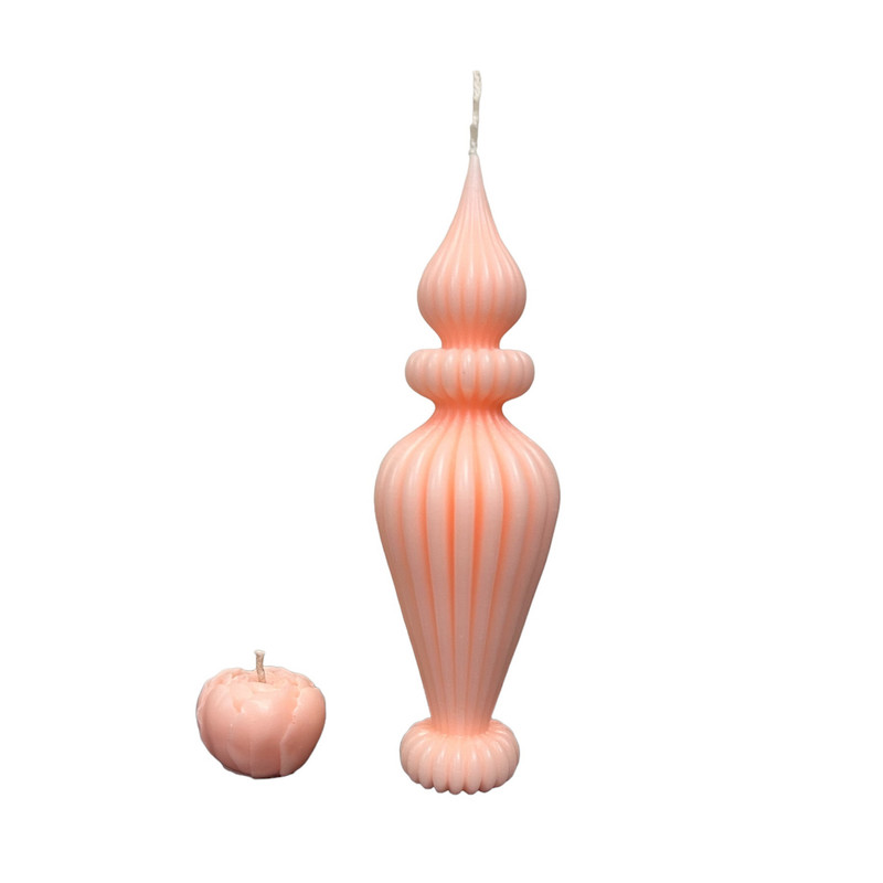 شمع دست ساز مدل خمره و گل پیونی مجموعه دو عددی