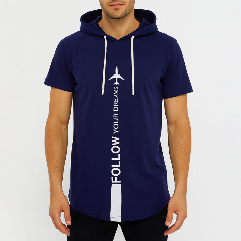 تی شرت کلاه دار مردانه مدل air  کد 7687