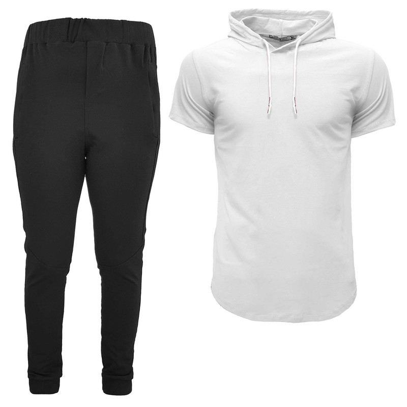 ست تی شرت کلاه دار و شلوار مردانه مدل 00404525