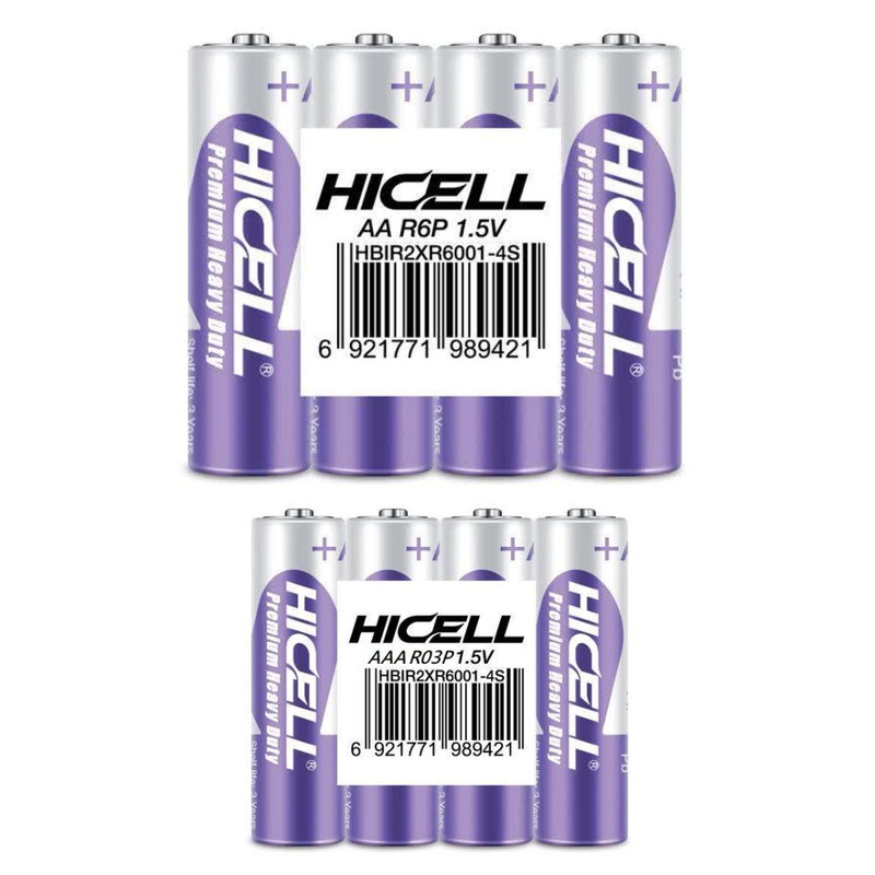 باتری قلمی و نیم قلمی هایسل مدل شیرینک بسته ۸ عددی