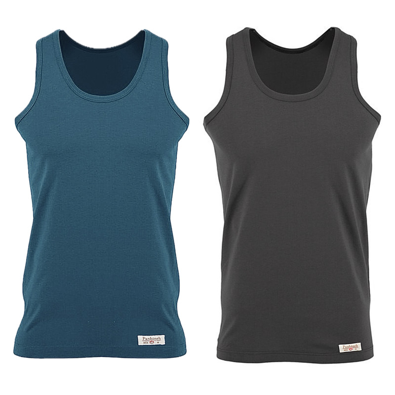 زیرپوش رکابی مردانه پنبینه مدل نخ پنبه خالص صادراتی مجموعه 2 عددی