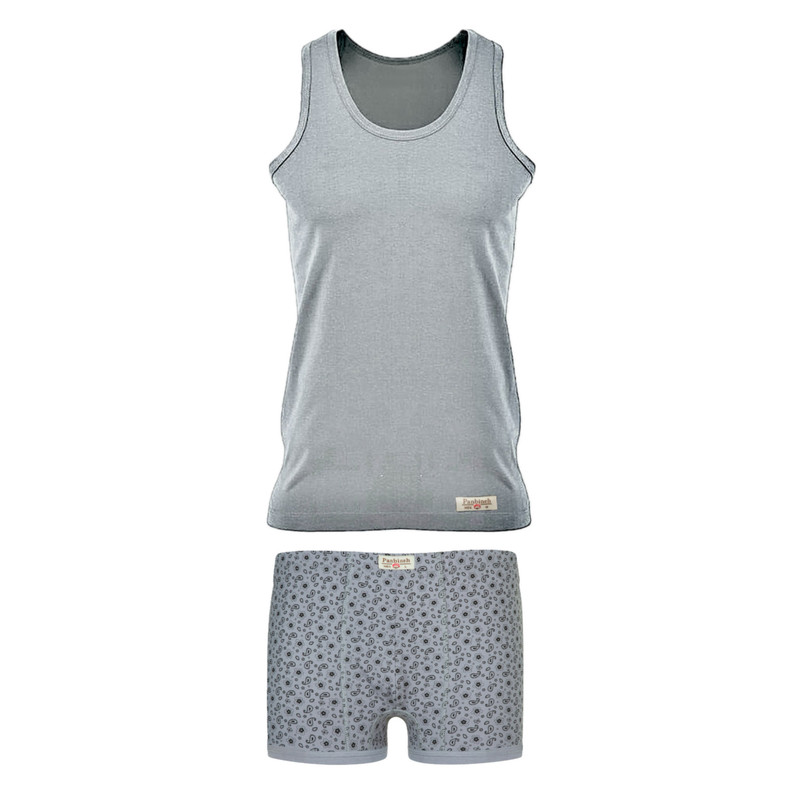 ست شورت و زیرپوش مردانه پنبینه مدل نخ پنبه خالص طرح ترمه