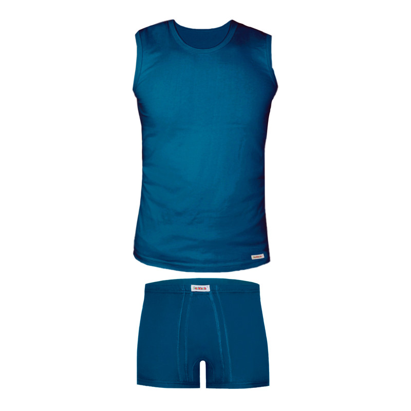 ست شورت و زیرپوش مردانه پنبینه مدل پادار و آستین حلقه