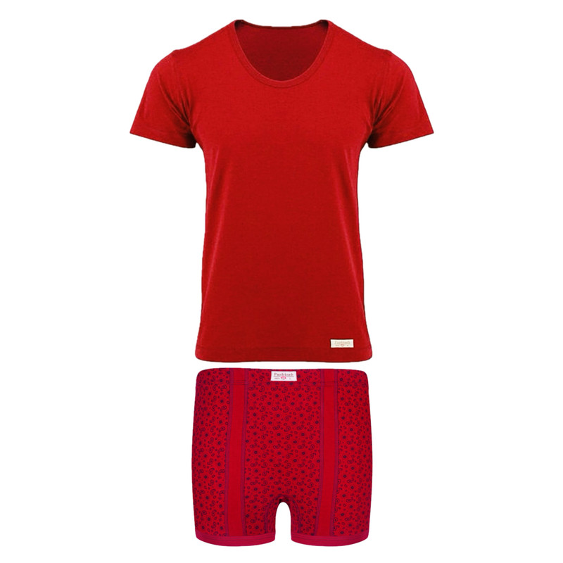 ست شورت و زیرپوش مردانه پنبینه مدل نخ پنبه خالص صادراتی طرح ترمه