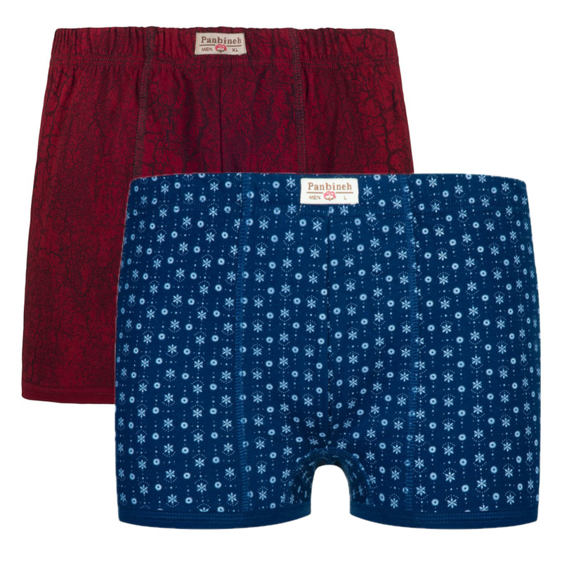 شورت نیم‌پا مردانه پنبینه مدل نخ پنبه بسته 2 عددی