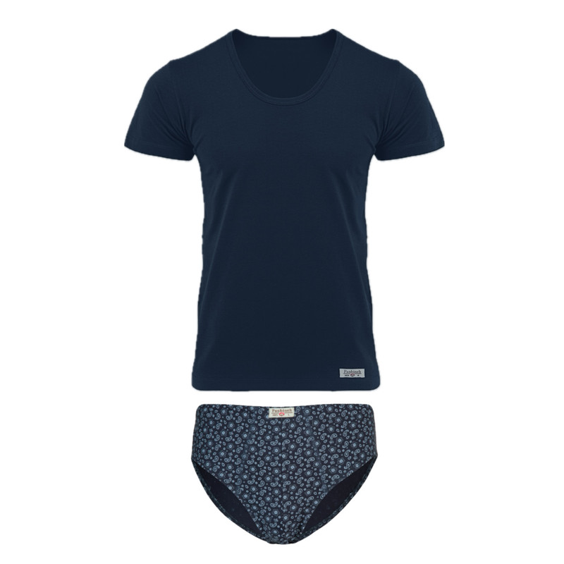 ست شورت و زیرپوش مردانه پنبینه مدل نخ پنبه خالص صادراتی طرح ترمه