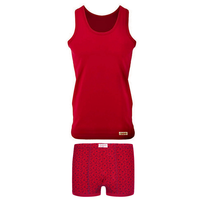 ست شورت و زیرپوش مردانه پنبینه مدل نخ پنبه خالص صادراتی طرح ترمه