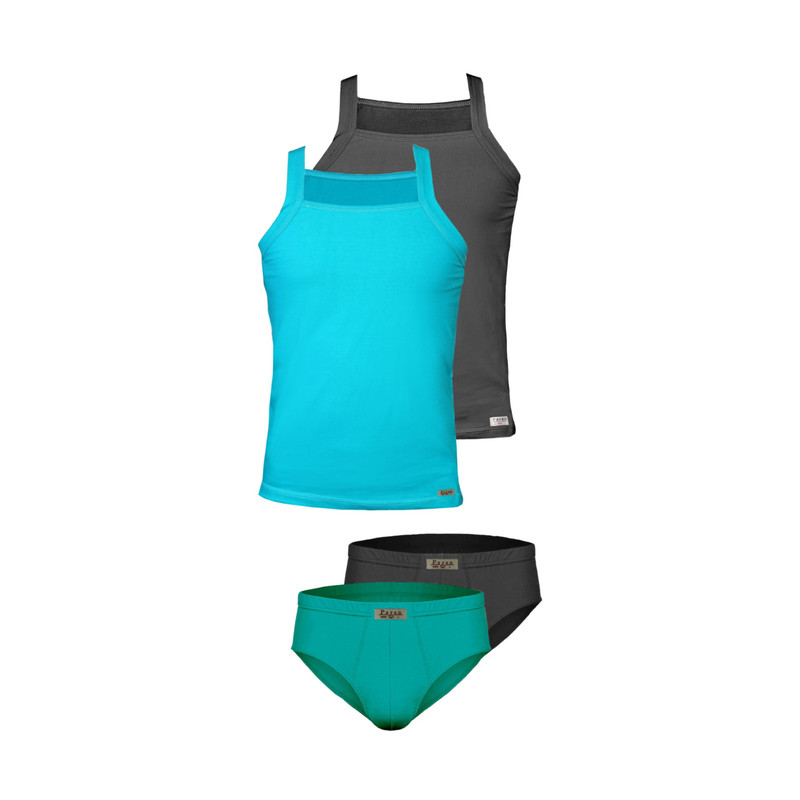 ست شورت و زیرپوش مردانه تولیدی پاران مدل نخ پنبه خالص صادراتی مجموعه 2 عددی