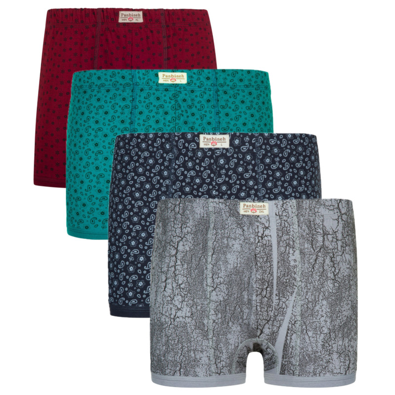 شورت نیم‌پا مردانه پنبینه مدل نخ پنبه بسته 4 عددی