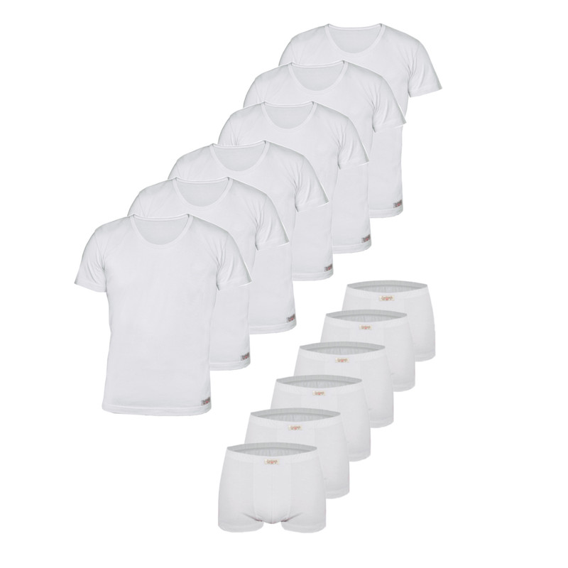 ست شورت و زیرپوش مردانه پنبینه مدل صادراتی مجموعه 6 عددی