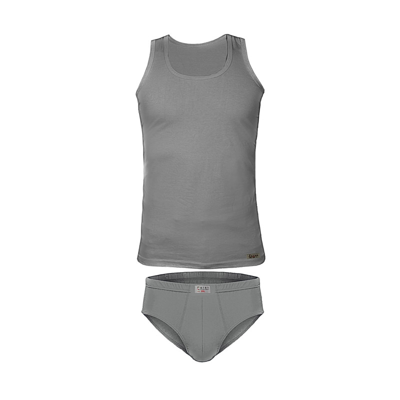 ست شورت و زیرپوش رکابی مردانه تولیدی پاران مدل نخ پنبه خالص صادراتی مجموعه 6 عددی