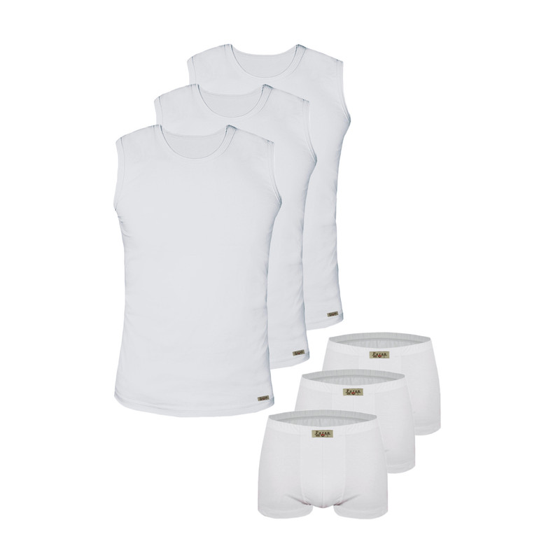 ست شورت و زیرپوش مردانه تولیدی پاران مدل صادراتی مجموعه 3 عددی