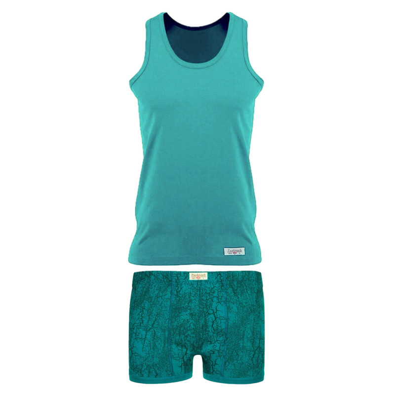 ست شورت و زیرپوش مردانه پنبینه مدل نخ پنبه خالص صادراتی طرح آراد