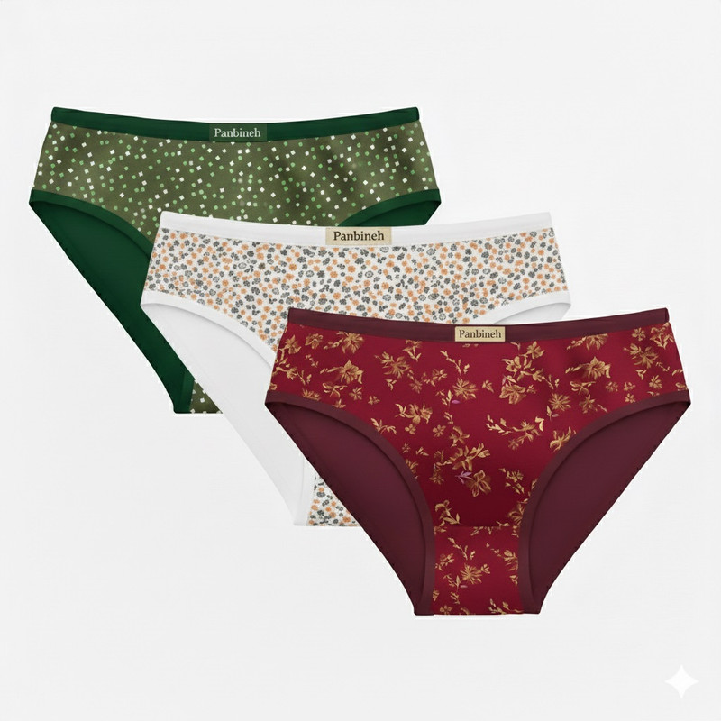 شورت زنانه پنبینه مدل نخ پنبه خالص بسته 3 عددی