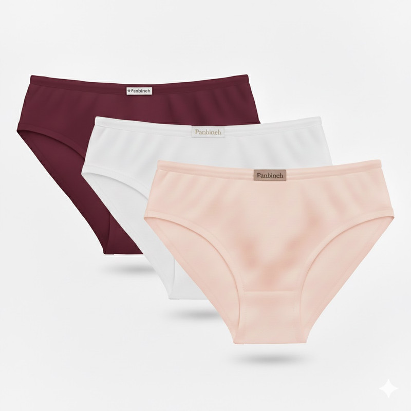 شورت زنانه پنبینه مدل نخ پنبه خالص سوپر کامپکت ارگانیک بسته 3 عددی