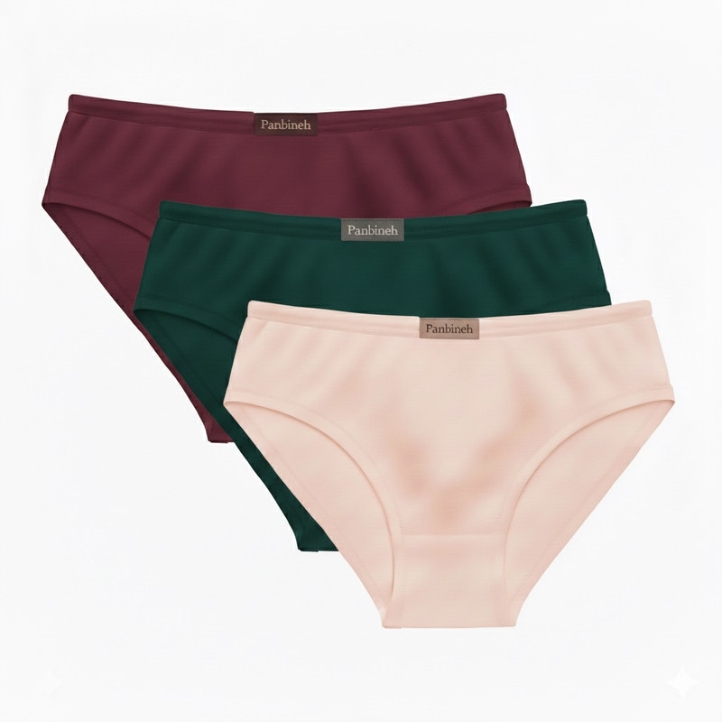 شورت زنانه پنبینه مدل نخ پنبه خالص بسته 3 عددی