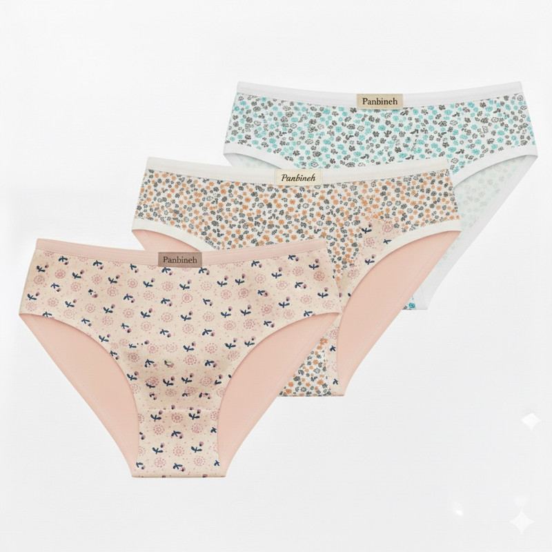 شورت زنانه پنبینه مدل نخ پنبه خالص بسته 3 عددی