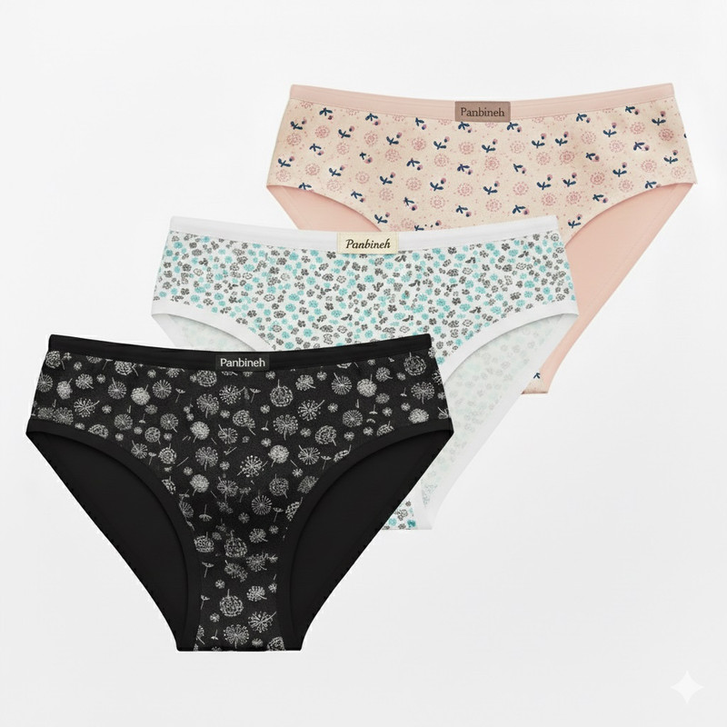 شورت زنانه پنبینه مدل نخ پنبه بسته 3 عددی