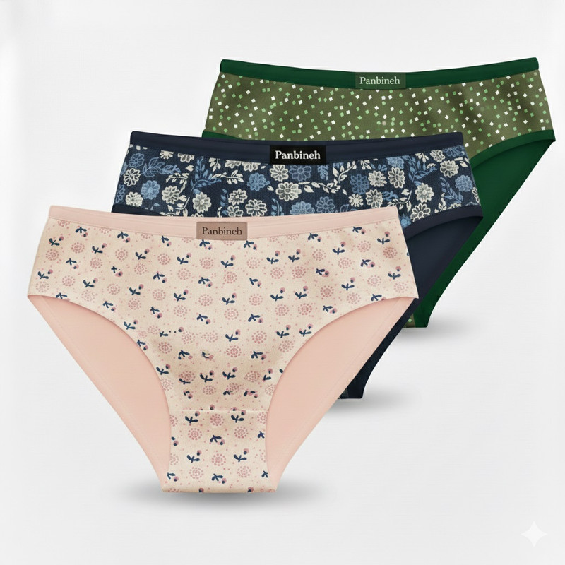 شورت زنانه پنبینه مدل نخ پنبه خالص بسته 3 عددی