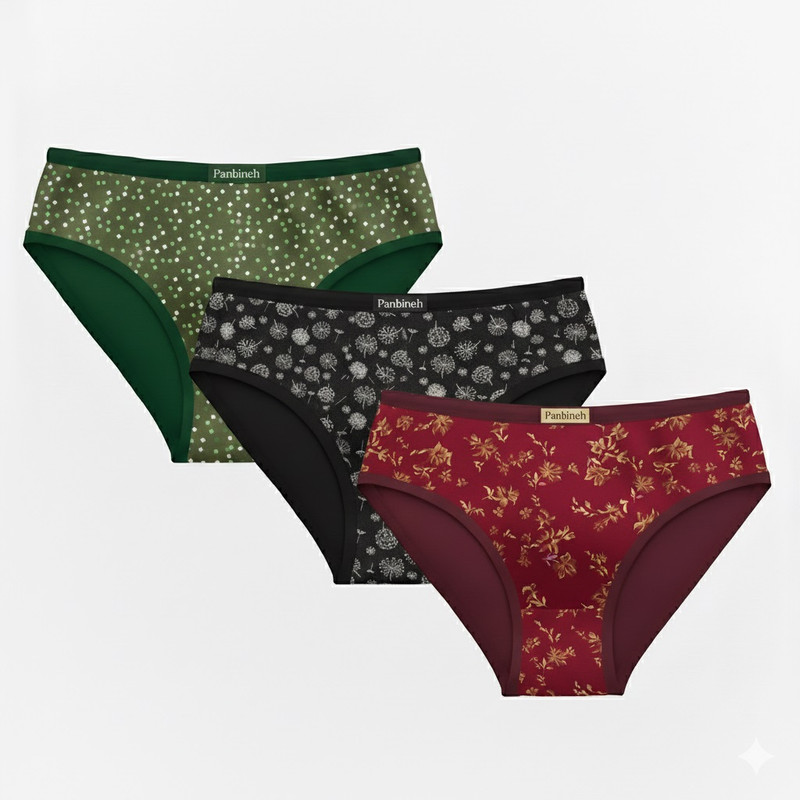 شورت زنانه پنبینه مدل نخ پنبه خالص بسته 3 عددی