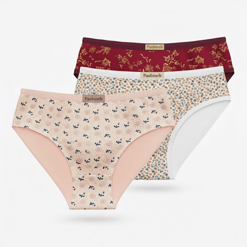 شورت زنانه پنبینه مدل نخ پنبه بسته 3 عددی