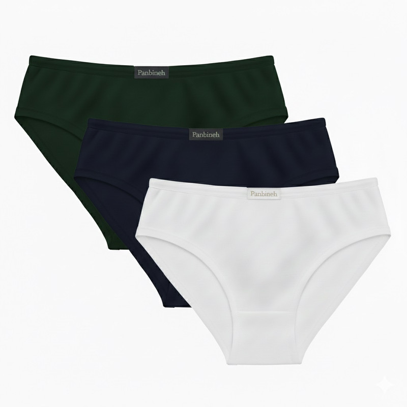 شورت زنانه پنبینه مدل نخ پنبه خالص سوپر کامپکت ارگانیک بسته 3 عددی