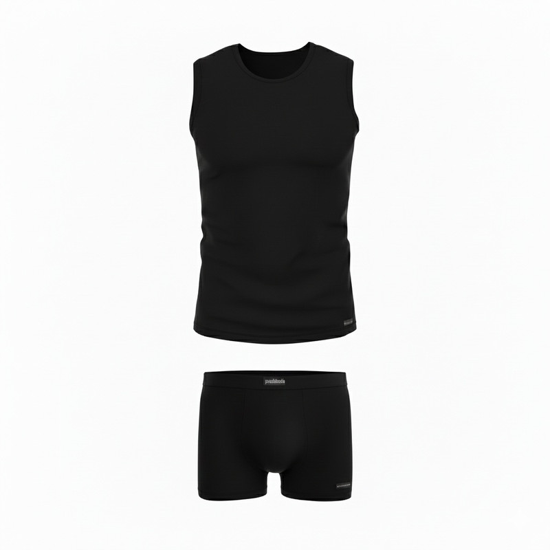 ست شورت و زیرپوش یقه گرد مردانه پنبینه مدل نخ پنبه خالص سوپر کامپکت ارگانیک.