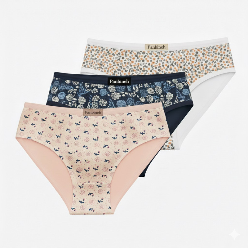 شورت زنانه پنبینه مدل نخ پنبه بسته 3 عددی