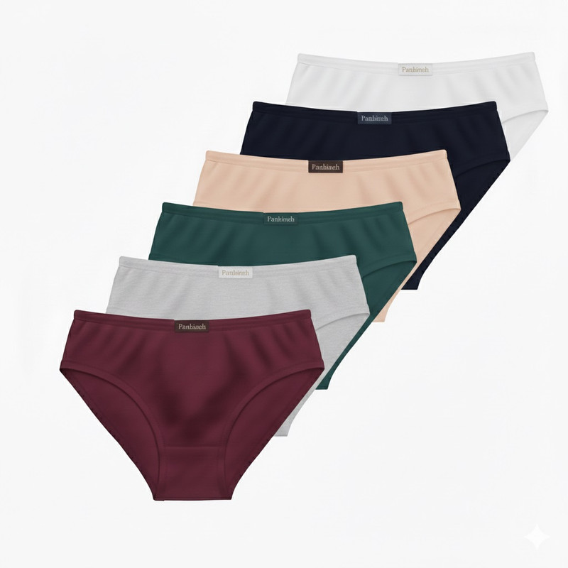 شورت زنانه پنبینه مدل نخ پنبه خالص بسته 6 عددی