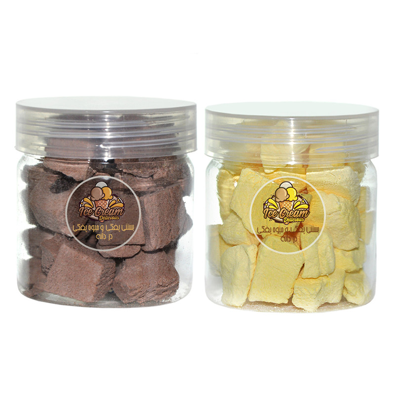  بستنی خشک زعفرانی و شکلاتی دردانه - 80 گرم بسته دو عددی