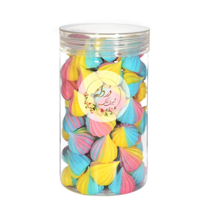 شیرینی مرنگ چند رنگ دردانه طعم شکلات - 70 گرم